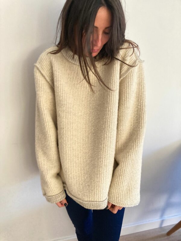 MAGLIONE OVERSIZE/ double face  100% LANA MULESING FREE