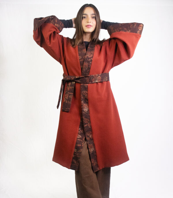 Cappotto lungo taglio kimono double face