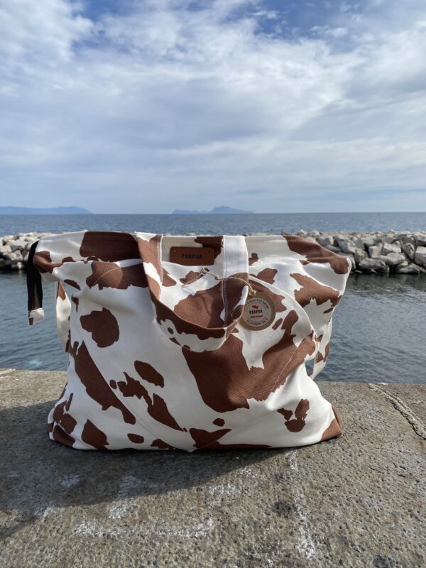 Borsa patchwork in cotone e tela